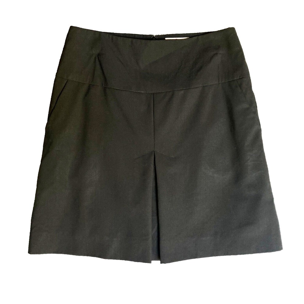 Coach Inverted Pleat Pockets Euro Wool Quiet Luxury Minimalist Skirt 4 29 Black